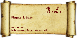 Nagy Lázár névjegykártya